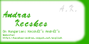 andras kecskes business card